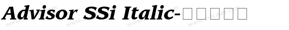 Advisor SSi Italic字体转换